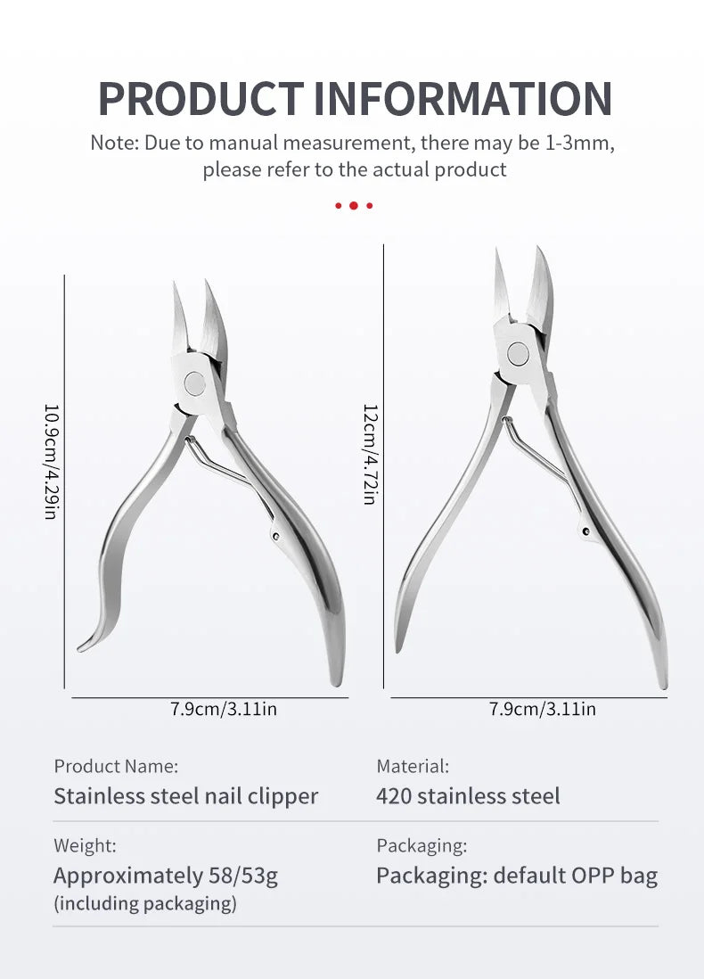 Stainless Steel Nail Scissors Dead Skin Cuticle Remover Nail Clippers Ingrown Toenail Foot Care Tool Eagle Beak Plier