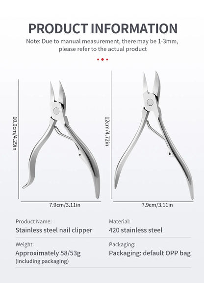 Stainless Steel Nail Scissors Dead Skin Cuticle Remover Nail Clippers Ingrown Toenail Foot Care Tool Eagle Beak Plier