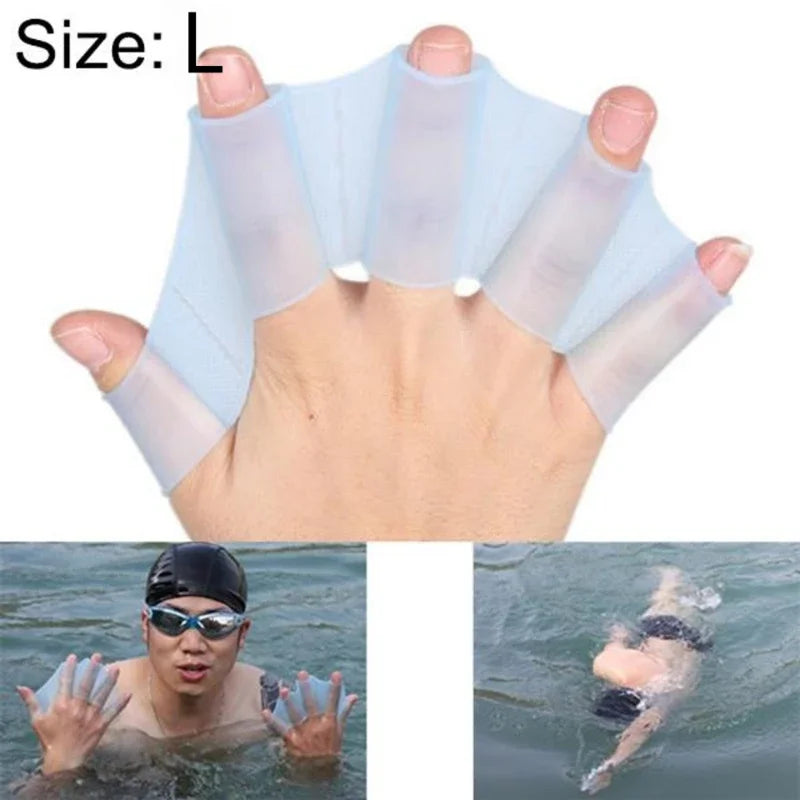 Swimming Flip Board Training Gloves Freestyle Rowing Sailor's Palm Silicone Pad Palm Duck Palm Fingertips Diving Equipment
