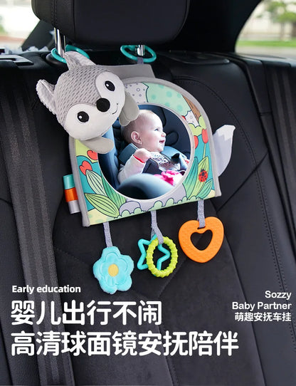 Cartoon View Back Seat Mirror Baby Car Mirror Safety Seat Headrest Rearview Mirror Baby Facing Rear Ward Car Kids Monitor Gifts