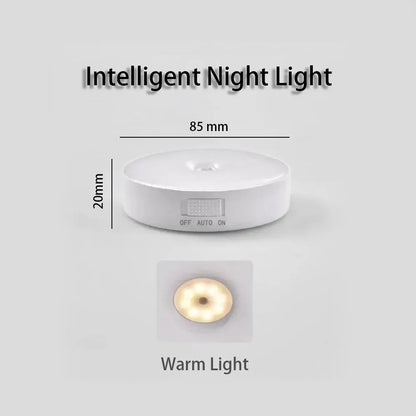 LED Smart Human Body Sensor Night Lamp Emergency Automatic Lighting USB Charging Wireless Magentic Suction Use Night Light