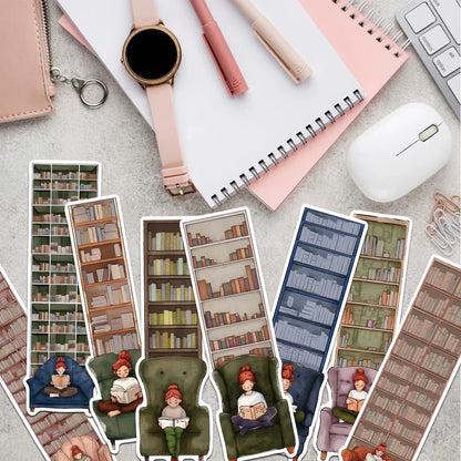 30pcs Bookcase Reading Bookmarks Decoration Cards School Stationary Supplies DIY Aesthetic Bookmark Students Creative Gifts