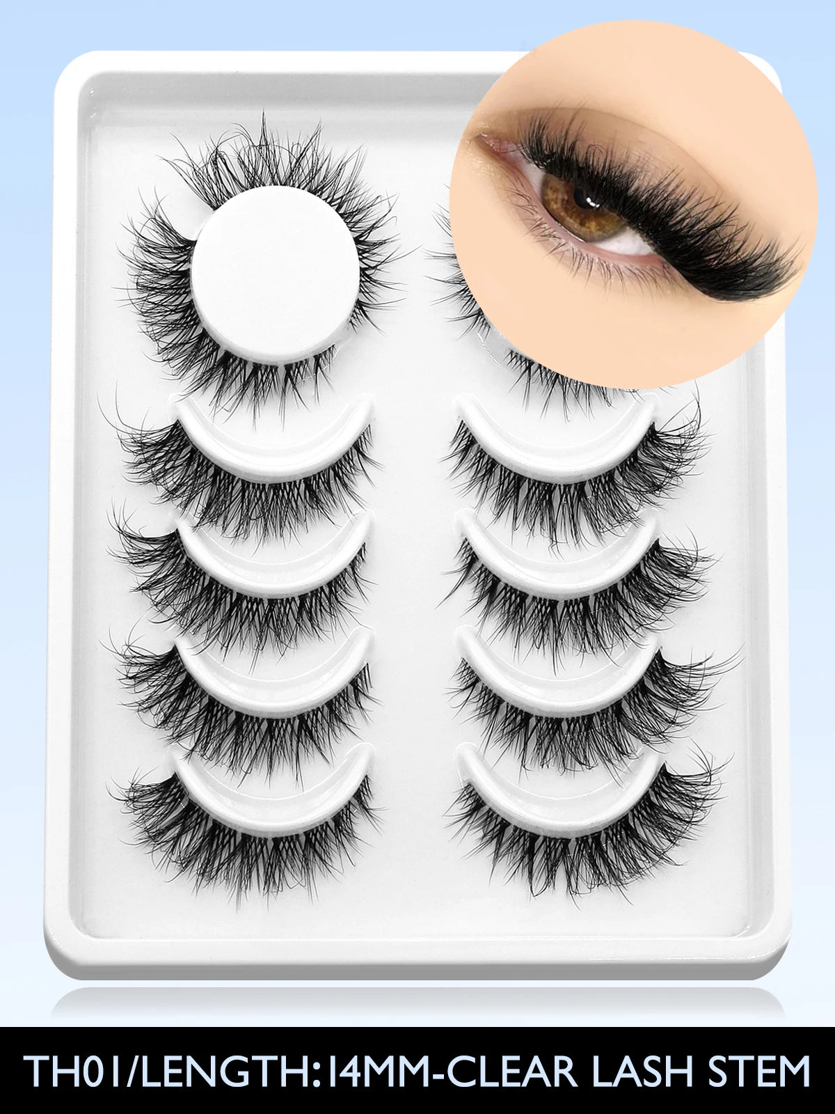 GROINNEYA Cat Eye Lashes Natural Look Mink Eyelashes Natural Look Faux Mink Wispy Soft Natural Clear Band Lashes Makeup