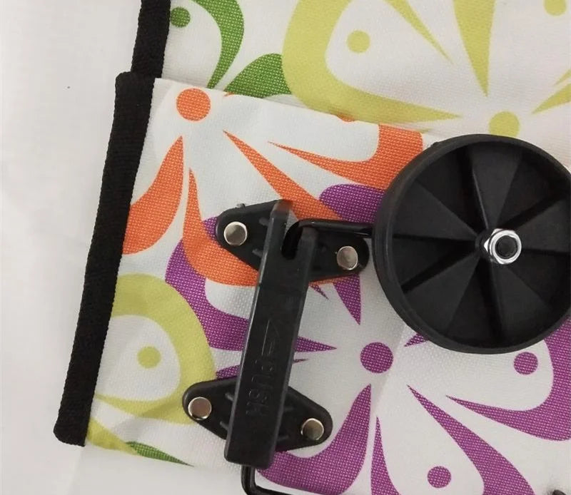 Portable Folding Reusable Shopping Bags Small Pull Cart Buy Shopping Trolley Bag With Wheels Fruit Vegetables Bag Food Organizer