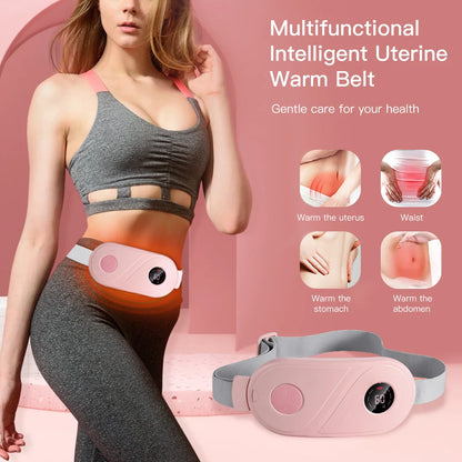 Electric Warm Uterine Cramp Massager Vibrator Heating for Menstrual Relief  Waist Massager Belt Care Waist Stomach for Women
