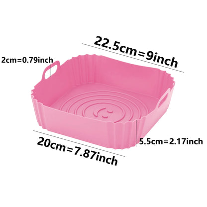 Silicone Air Fryer Liners Round Reusable Airfryer Basket Easy to Clean Air Fryers Silicone Pot Baking Tray Oven Accessories