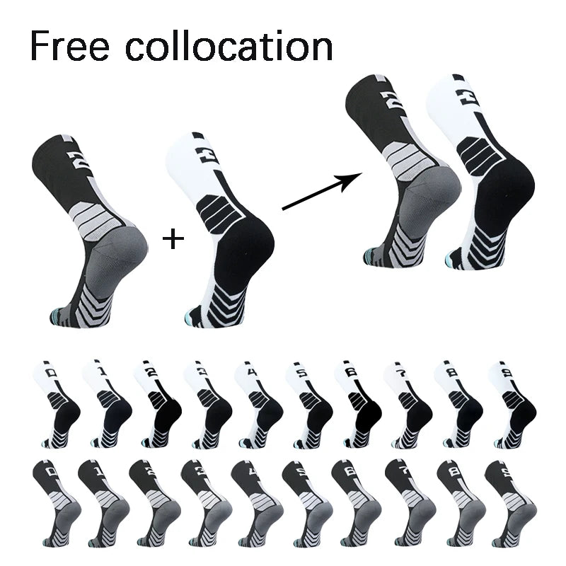 Sports Basketball Socks Professional 1pc Football Sock Men's Cycling Soccer Socks Running Sock Calcetines Customized Number 0-9