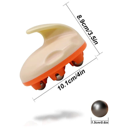 Hand Roller Massager for Cellulite Massage,Deep Tissue Massage Ball for Back,Neck,Foot,Shoulder,with 7 360-degree Metal Roller