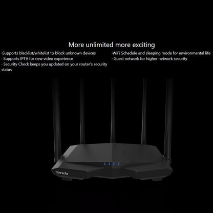 Tenda AC7 Dual Band Wireless AC1200 Router Wifi Range Repeater with 5*6dBi High Gain Antennas Wider Coverage Wi-Fi Extender