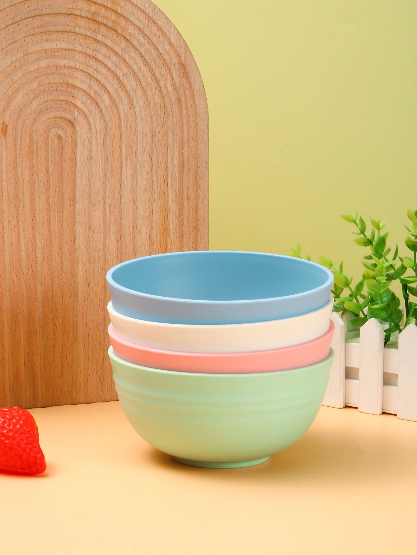 4/8pcs Plastic bowl (reusable) suitable for family kitchen restaurant picnic camping pack food snacks