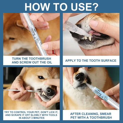 Pet Teeth Cleaning Pen for Dogs and Cats, Tartar and Plaque Cleaning Tools for Cats and Dogs, Pet Teeth Cleaning Pen