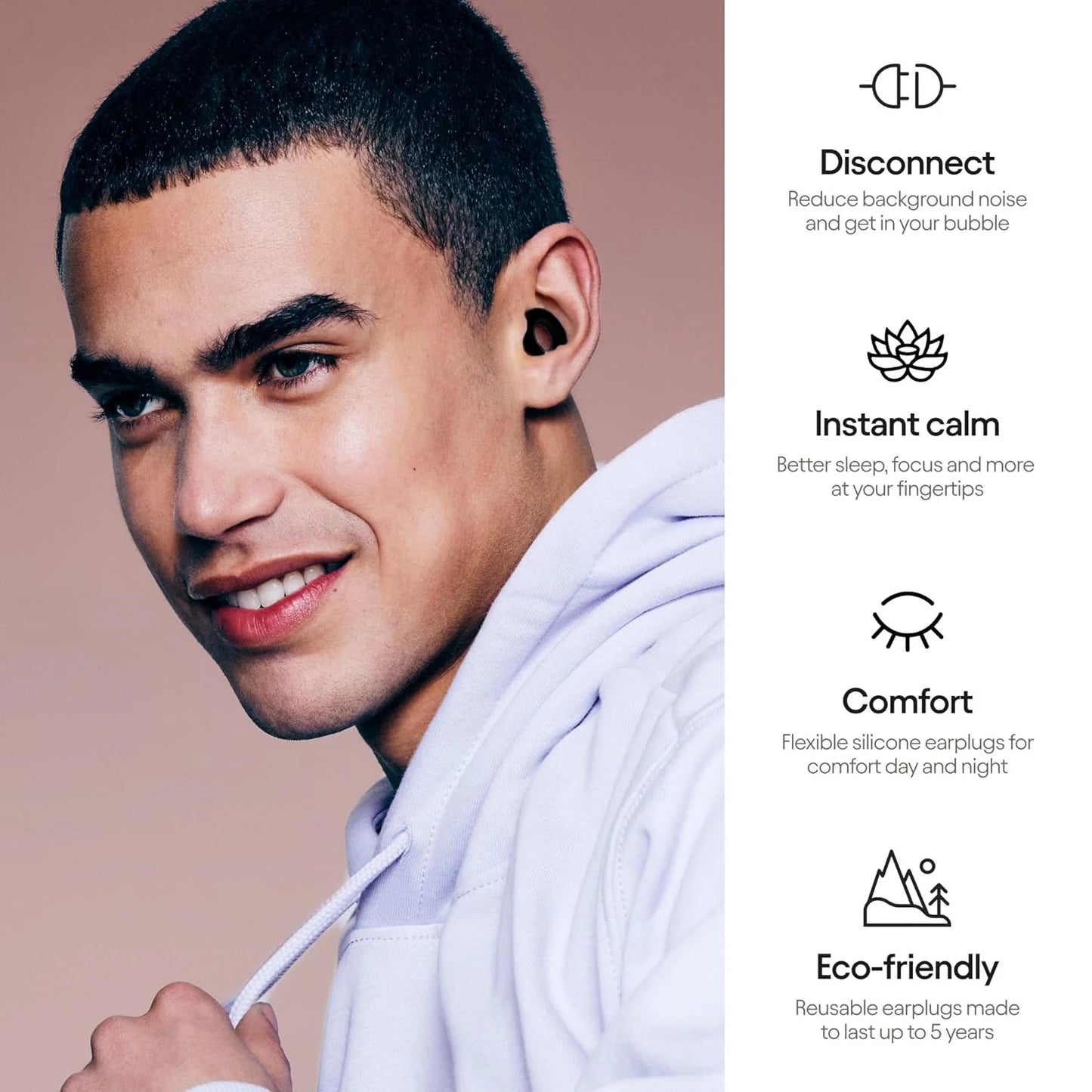 Earplugs-High Fidelity Hearing Protection for Musicians,DJ,Festivals,Concerts&Nightlife–18dB&NRR 7 Noise Reduction Ear Plugs