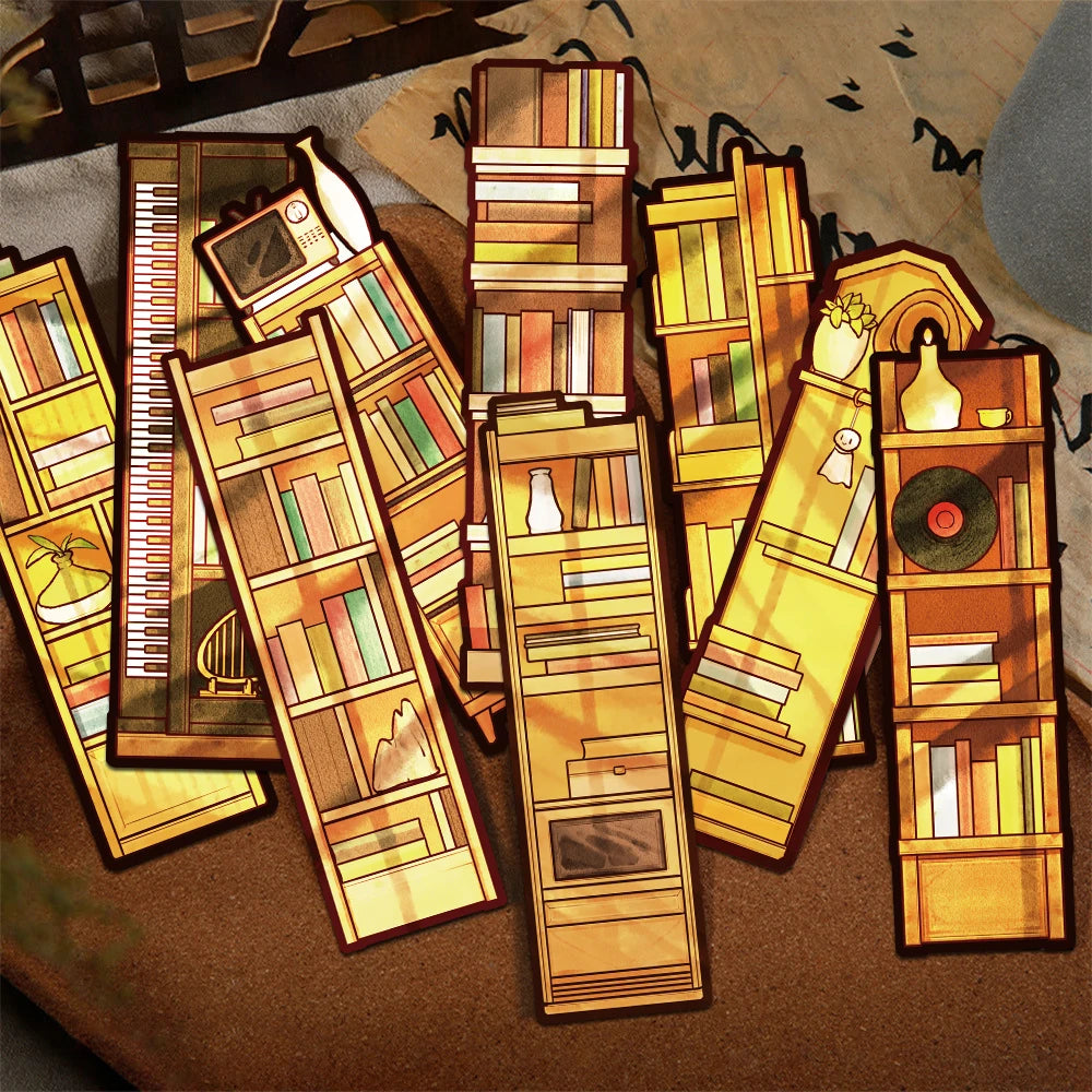 30pcs Creative Bookshelves Bookmarks Decoration Cards Reading Pages Books Labeled Aesthetic Bookmarks School Stationary Supplies