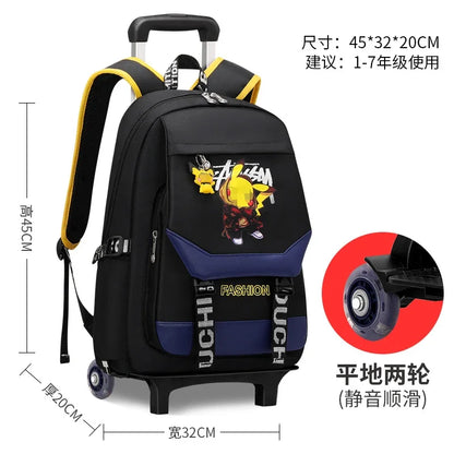 TAKARATOMY Backpack Trolley School Bag Pikachu School Bag Stationery Storage Backpack Multifunctional Travel Bag School Season