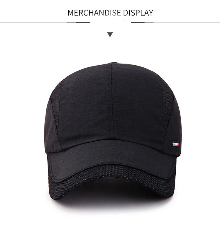 Summer Outdoor Sports Quick-Drying Mesh Baseball Cap Yuda Men Cap Simple Solid Color Hat