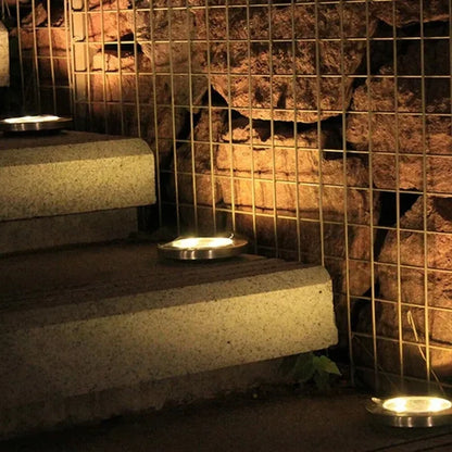 8/20LED Solar Power Disk Light Outdoor Garden Solar Underground Light Deck Light Spotlight Buried Solar Led Lamp Garden Decor