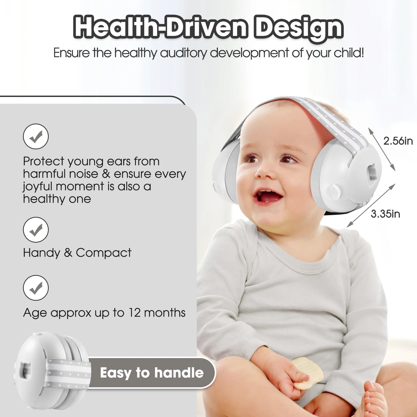 Kid Ear Protection Baby Noise Earmuffs Noise Reduction Ear Defenders Earmuff for Children Adjustable NRR 26DB Safety