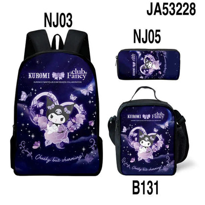Sanrio Kuromi Backpack Sanrio Backpack Pencil Bag Student School Bag Primary and Middle kawaii Cartoon School Bag Mochila
