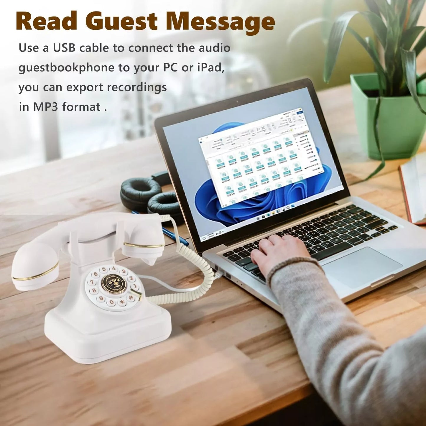 Wedding Audio Phone Guestbook Banquet Guests Voice Sign-In Phone Party Audio Blessing Message Phone Audio Book Phone