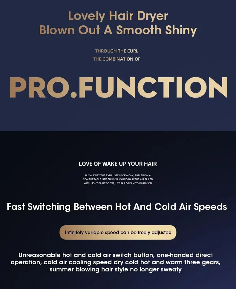 Hair Dryer 110V/220V Professional Powerful Hair Dryer FastHeating Salon Hair Styler Tool High-speed Hair Dryer For HomeDormitory