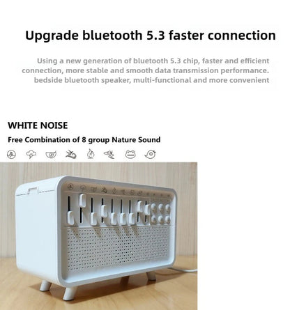 Bluetooth White Noise Machine with Aroma Diffuser,Humidifier & Night Light |8 Natural Sounds,3-Level Dimming for Sleep Therapy