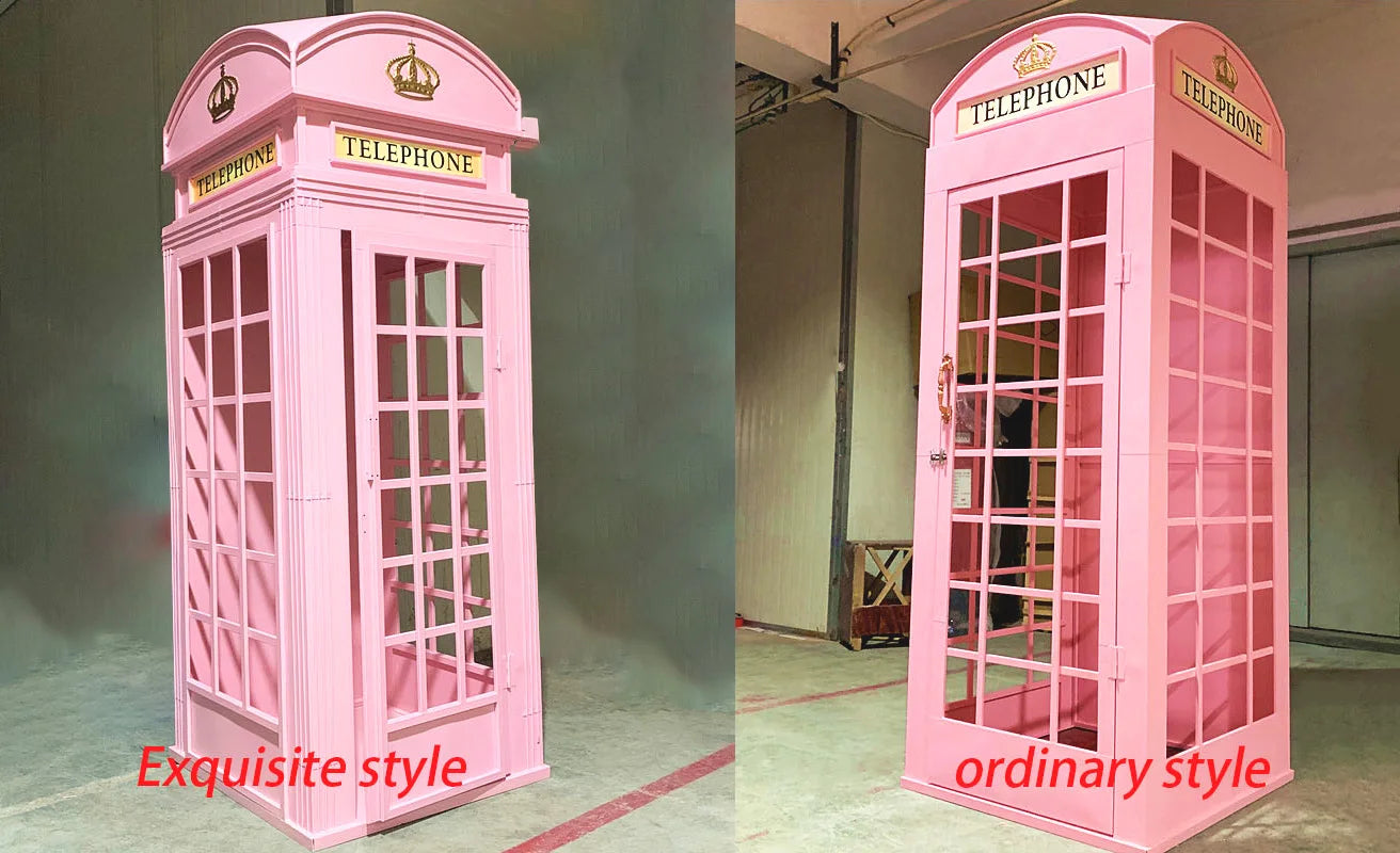 White Phone Booth with Audio Guestbook Phone London Wedding Telephone Booth for Wedding Events Decoration