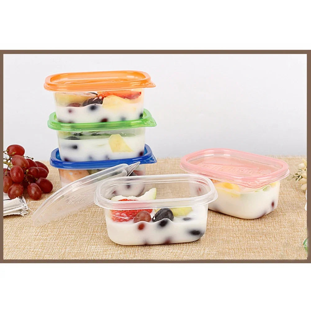 12pcs 280ML Rectangular Plastic Lunch Boxes Disposable Food Container Kitchen Sealed Box For Fruit Cake