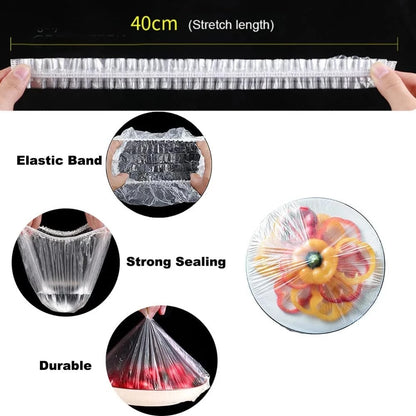 Reusable Disposable Food Cover Plastic Wrap Durable Elastic Food Lids For Bowls Elastic Plate Covers For Kitchen Food Saver Bag