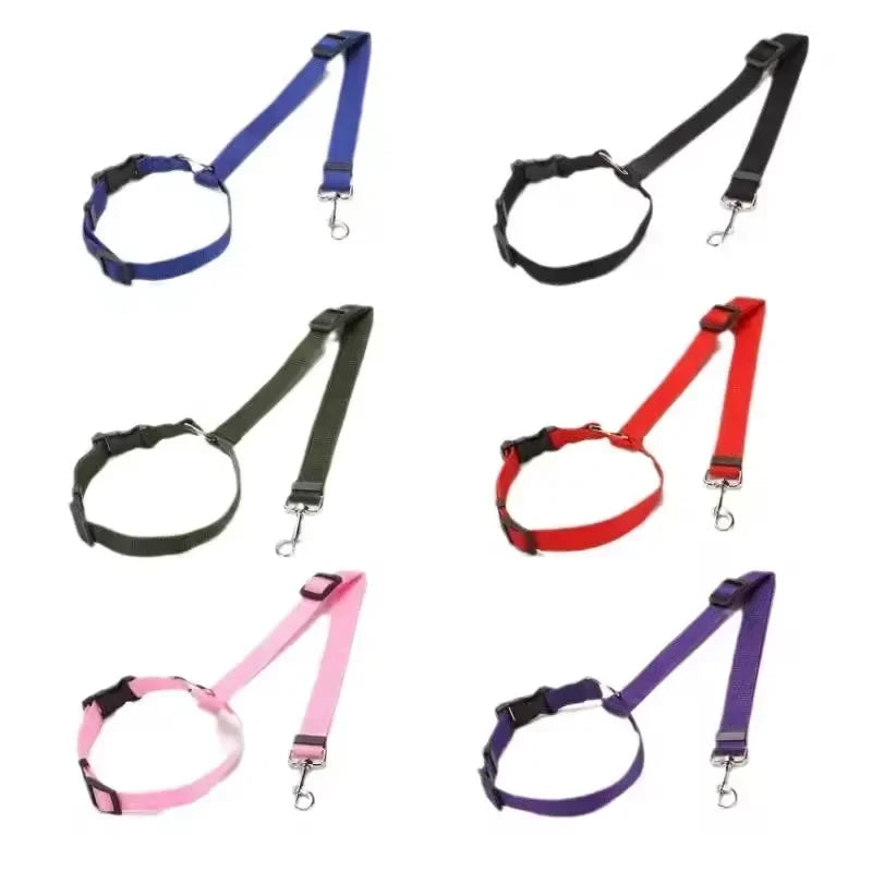 Adjustable Nylon Fabric Car Headrest Restraint Dog and Cat Safety Seat Belt Strap Vehicle Seatbelts Harness