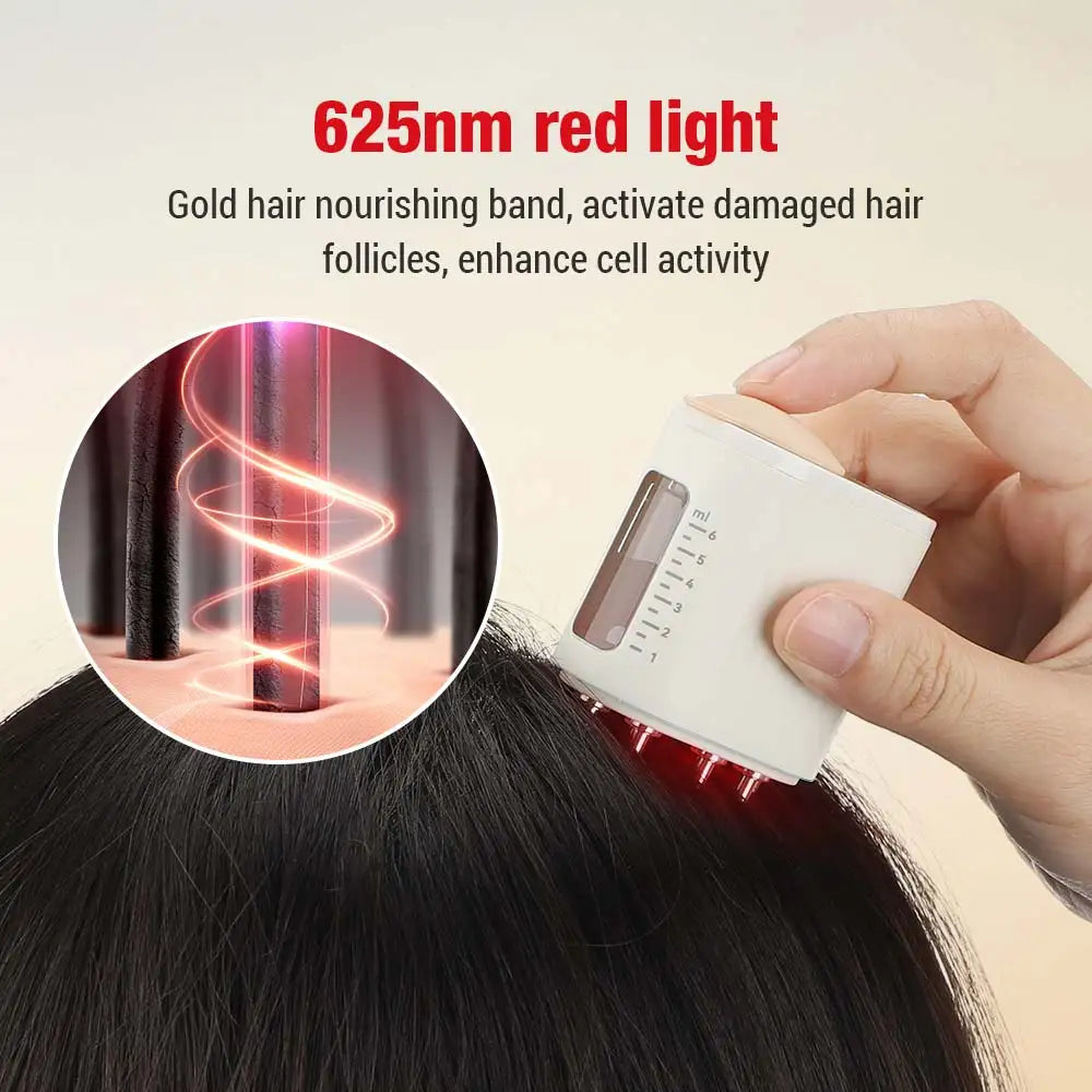 Electric Head Scalp Massager Hair Growth Oil Serum Comb Waterproof Head Scratcher Regrowth Hair Treatment With Red Light Therapy