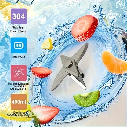 Multifunctional Portable Juicer, 2-in-1 Fruit Blender and Juicer with 6 Blades