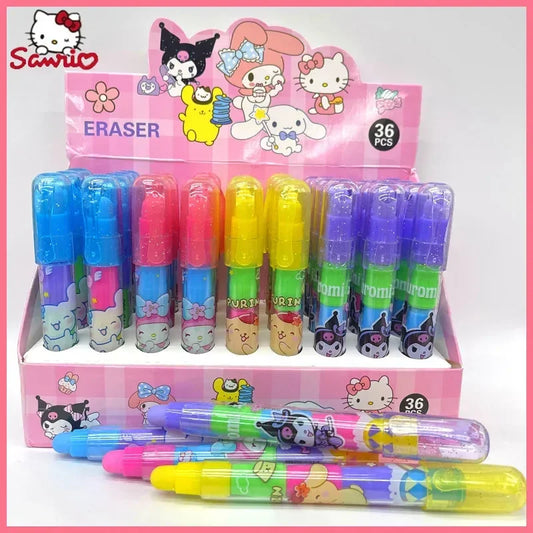 Cute Sanrio Cute Eraser Bullet Eraser Cartoon Student Stationery Award Points Small Gift Wholesale Portable Student Supplies