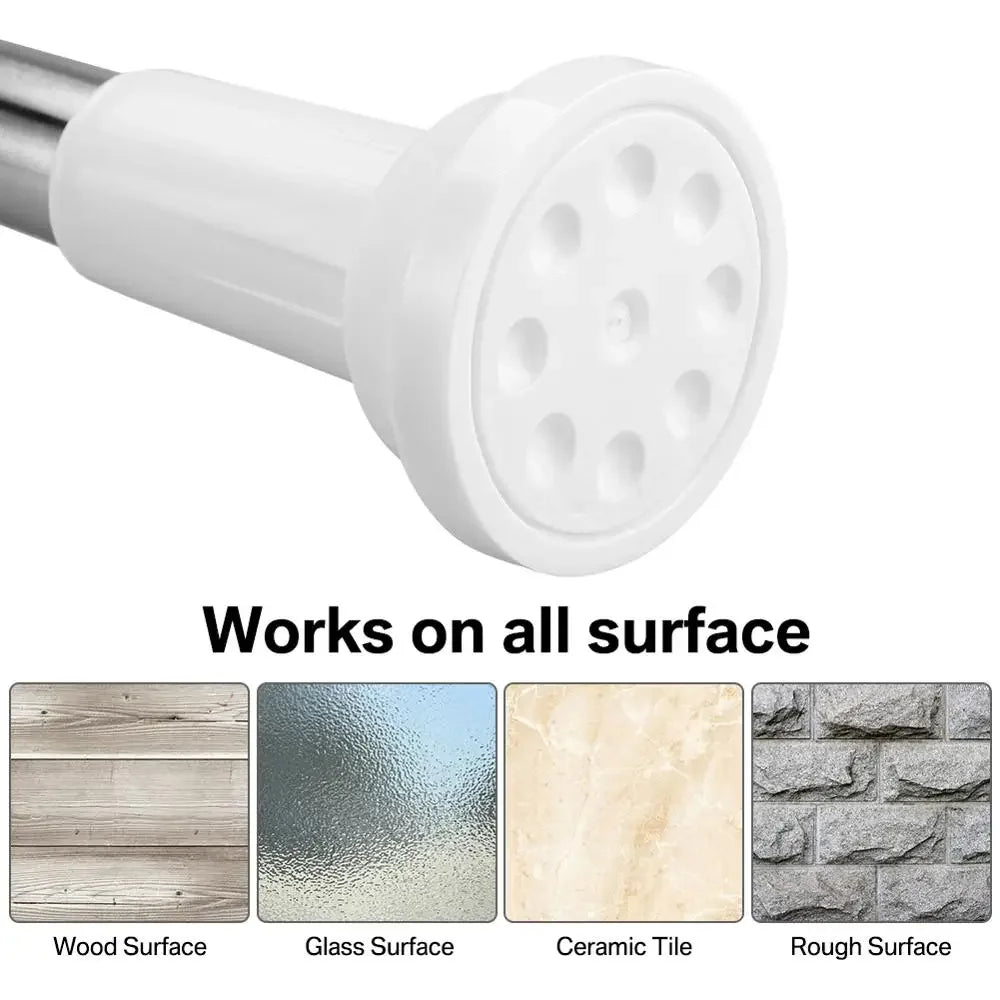 Adjustable Shower Curtain Pole Telescopic Curtain Pole Extendable Curtain Pole Shower Curtain Rod No Drill Curtain Rod