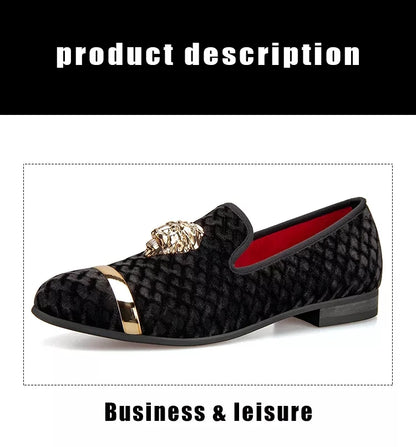 Luxury Brand Loafers Diamond Velvet Men Dress Wedding Shoes Rivets Casual Flats Designer Sneakers