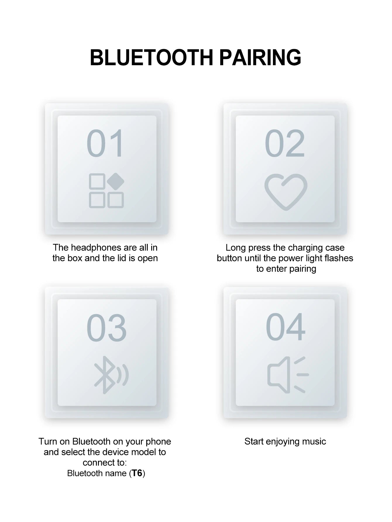 Wireless EarBuds Headphones Fake AirPods with 3 Mic/Space Voice/Shared Audio TWS 5.3 in-Ear Hi-fi Stereo For Iphone