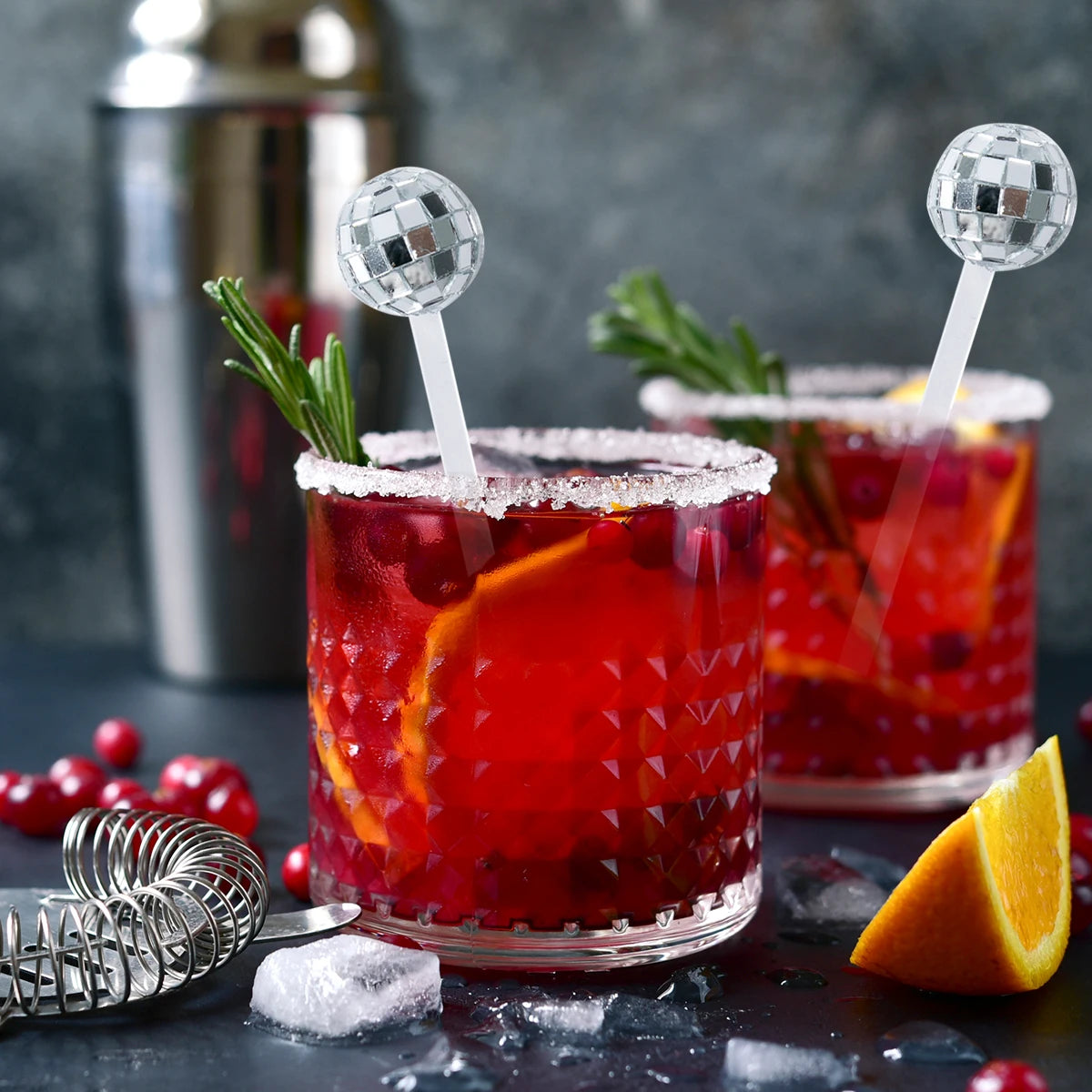 5/10/15 Mirror Disco Ball Stirrers Cocktail Stirrers Round Top Swizzle Sticks Coffee Stirrers 70s Disco Party Home Bar Decor