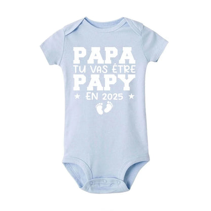 Dad You Will Become A Dad in 2025 Print Infant Rompers Casual Pregnancy Announcement Jumpsuit Short Sleeve Fashion Babys Clothes