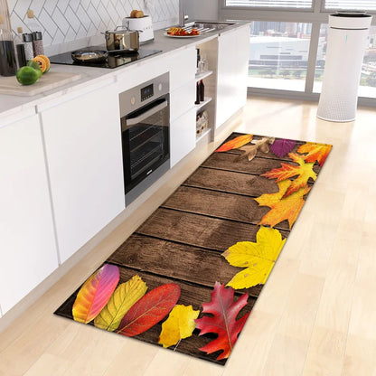 VIKAMA Retro Creative Wooden Long Floor Mats Modern Chinese Kitchen Carpet Bathroom Floor Mats Hallway Floor Mats Home Decor