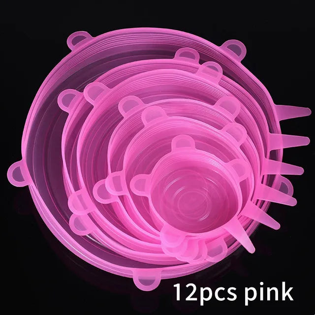 Silicone Stretch Food Covers Kitchen Fresh-keeping Lids Food Caps Elastic Expandable Microwave Airtight Plastic Wrap