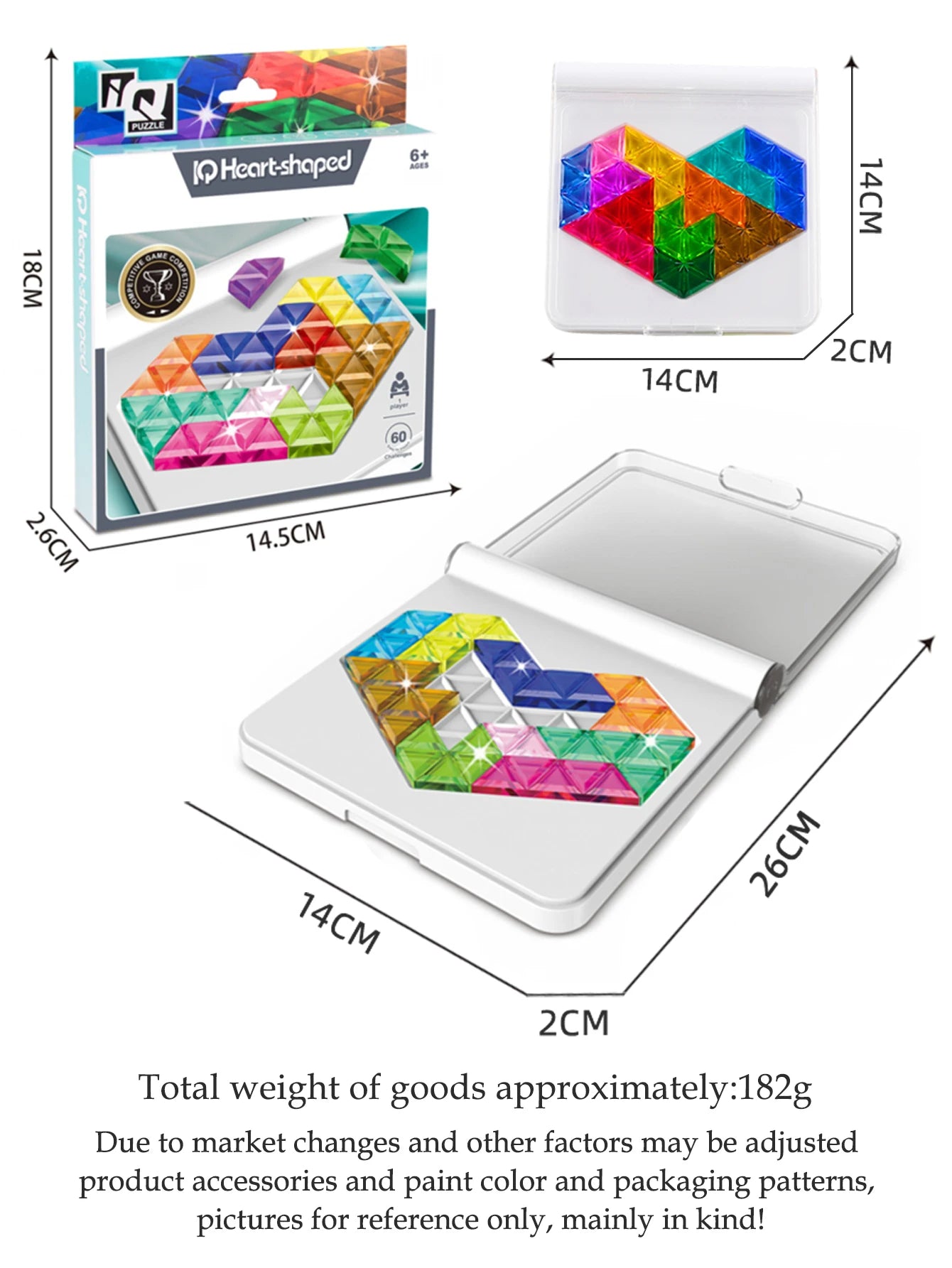 Puzzle Toys. Logical Thinking Training Fun Tabletop Games Multiple Shapes Colors, Advanced Level Gifts for Boys and Girls