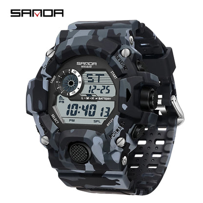 SANDA 2183 Fashion Military Student Electronic Watch Multi functional Timer Waterproof LED Student Electronic Digital Watch
