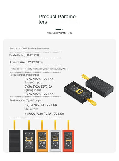 30000mAh 50000mAh 120W Fast Charging Transparent Power Bank 200000mAh Large-capacity Mobile Power Supply BCAK  Mobile Phones
