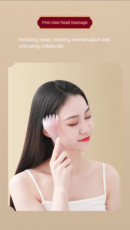 Head Massager Scalp Gua Sha for Body Neck Leg Massage Five-claw Head Scraping Stick Massage Scraping Claw Massage Visage Relax