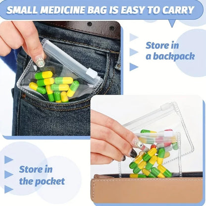 Reusable Self-Sealing White 5/10/20pcs Medicine Bags Zipper Lure Bag Hand Washable with Jewelry Storage and Travel Accessories