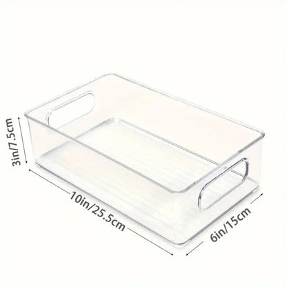 Transparent Refrigerator Organizers Durable Easy-to-Clean Multifunctional Food Storage Box for Fruits Vegetables Meats, etc