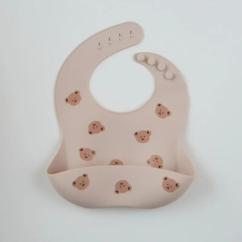 Baby silicone bib, bear bib, baby eating, children's complementary food, saliva bib, waterproof saliva towel