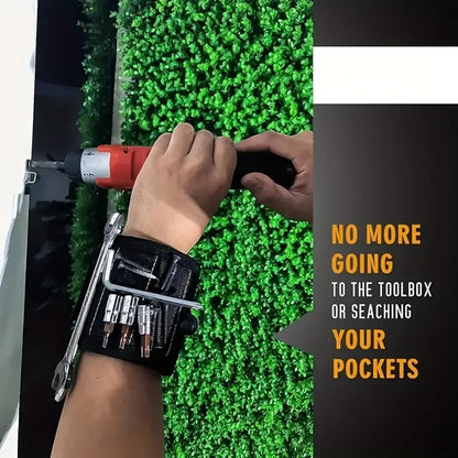 Magnetic Wristband for Holding Screws,Nails,Drilling Bits,Wrist Tool Holder Belts with Strong Magnets,five Rows of Ten Magnets
