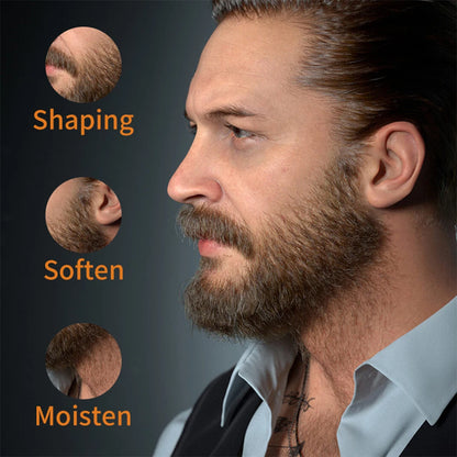 Natural Beard Balm And Beard Oil Moisturizing Smoothing Soften Beard Wax Cream Reduce Frizz And Split Ends Hair Care Essence Oil