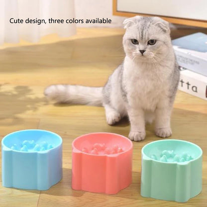Dog slow food bowl small cat and dog anti-choking bowl neck protection design cat and dog feeding device pet supplies
