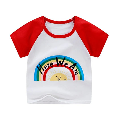 Children's Clothing T-Shirt  Kids Clothes Boys Girls Summer Cartoon Tops Short Sleeve Clothes 100% Cotton Baby Clothing